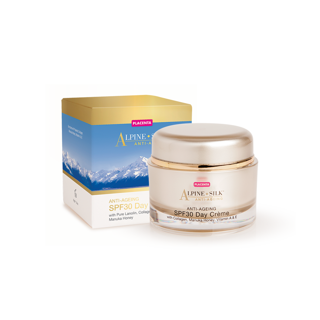 Alpine Silk Anti-Ageing SPF30 Day Cream Box & Pot